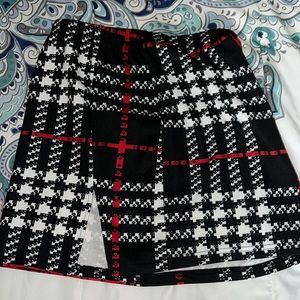 Black plaid mini skirt